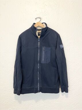 Abercrombie And Fitch Navy Blue Sherpa Lined Jacket Small S